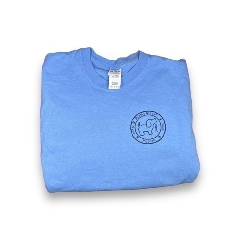 Gildan Puppie Love Blue Graphic Tshirt Size Medium - "Vicki"